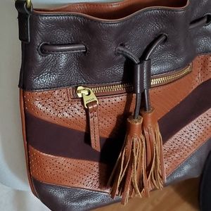 Fossil Brown Leather Crossbody